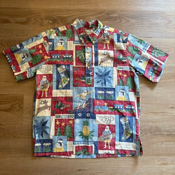 reyn spooner Other - Reyn Spooner Men's Hawaiian Shirt Limited Issue Mele Kalikimaka Vintage Santa XL